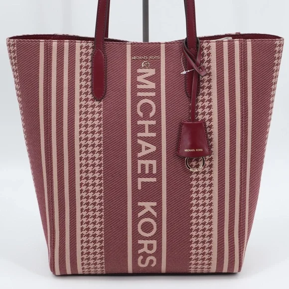 New Michael Kors Sinclair Large North South Shopper Tote Dark Berry Authentic - Picture 2 of 13